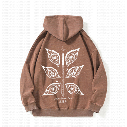 Unisex Anime Graphic Streetwear Vintage Washed Hoodie