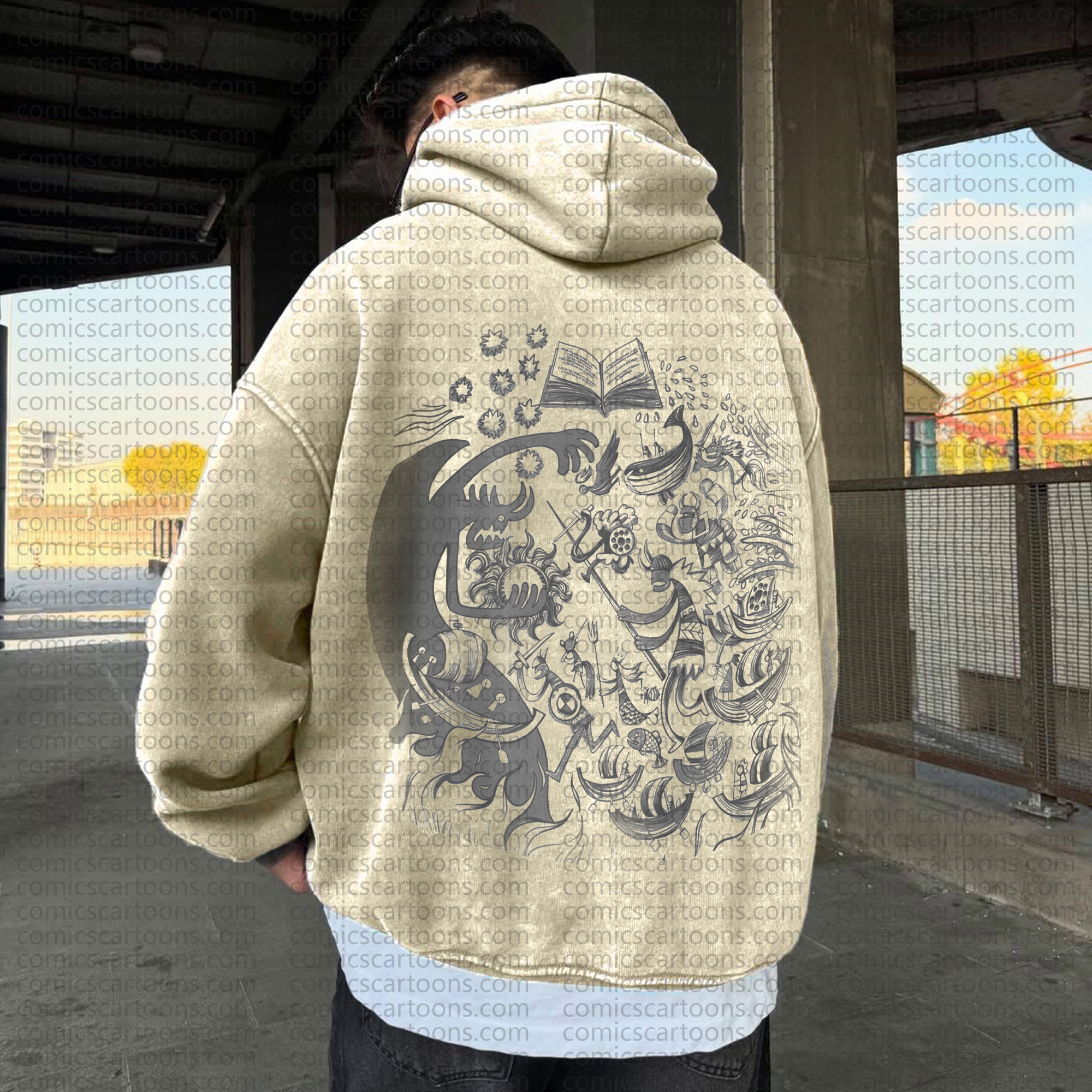 Unisex Anime Pattern Street Vintage Washed 3D Direct Print Sweatshirt | One Piece