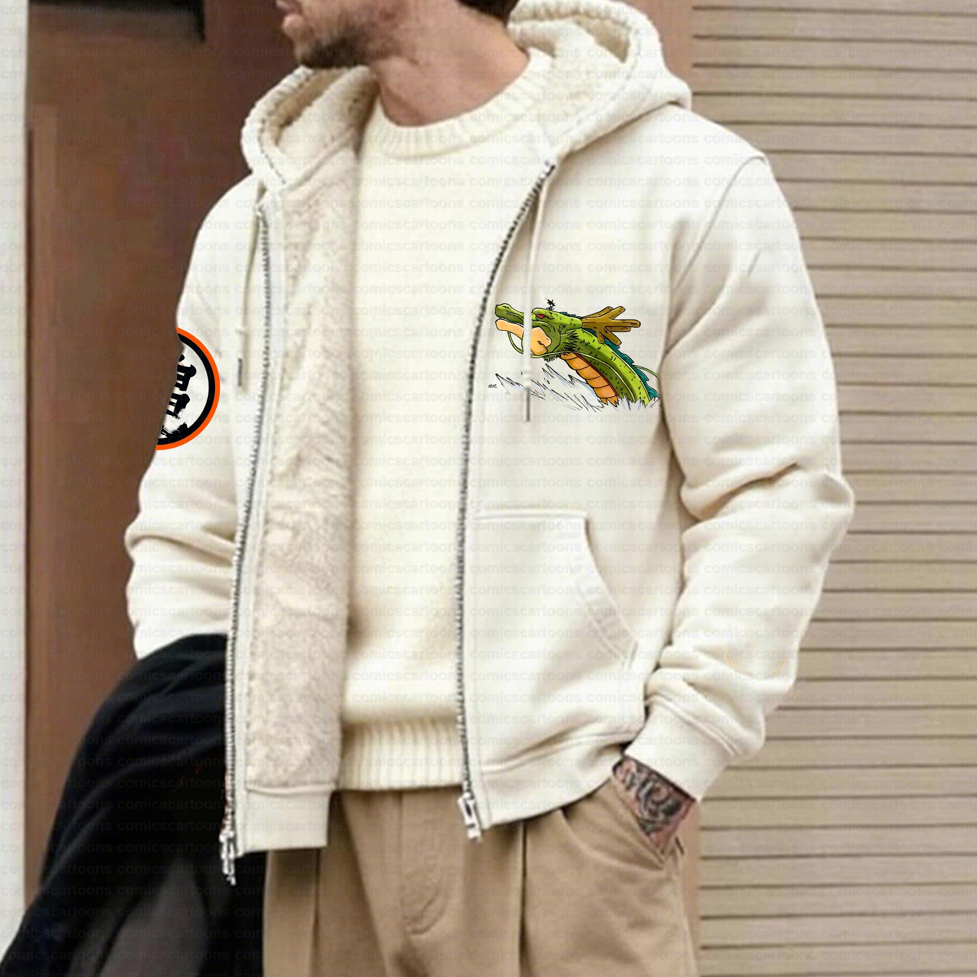 Unisex Graphic Streetwear Vintage Zipper Cardigan Plush Hoodid