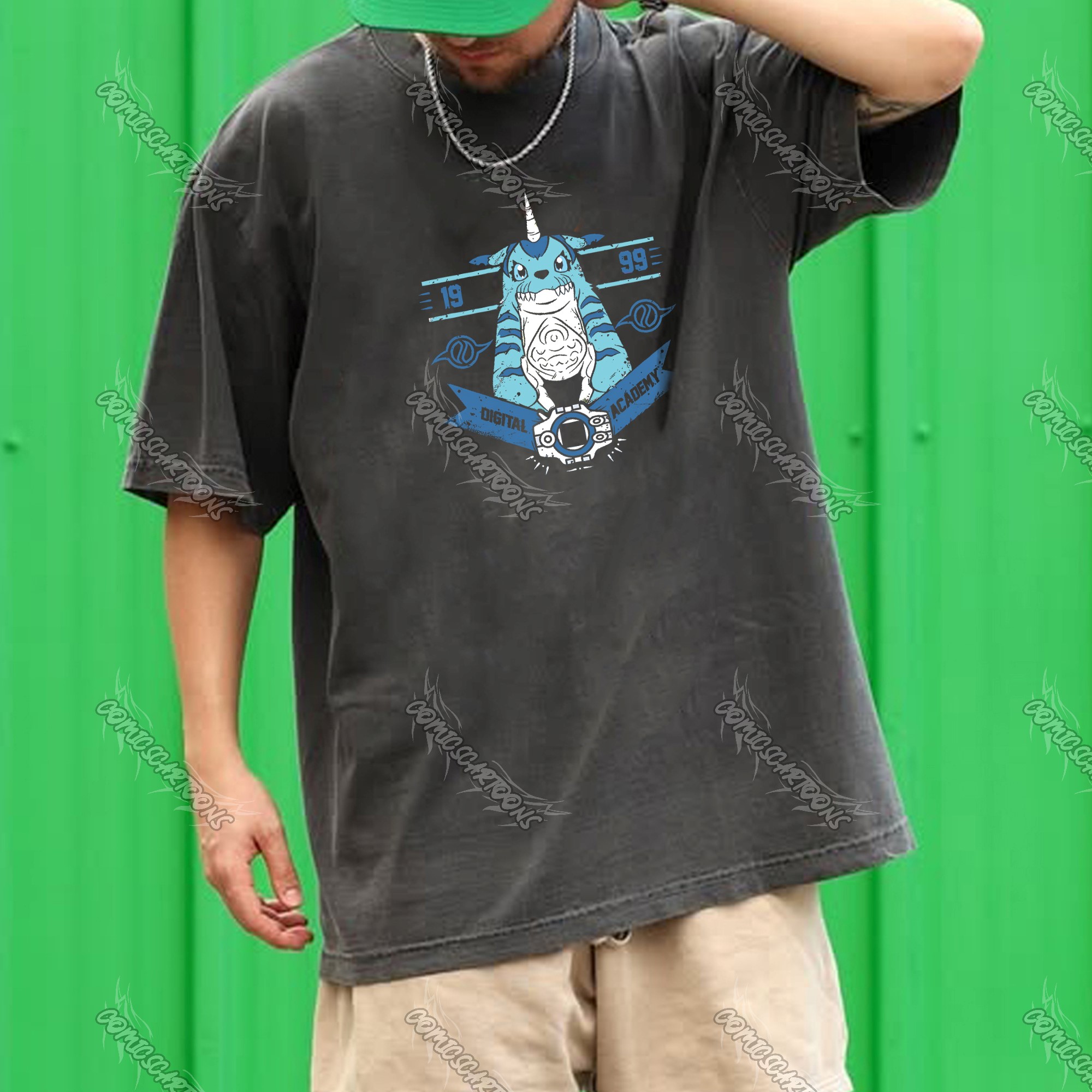 Vintage 3D Direct Inkjet Printed Washed Unisex T-Shirt