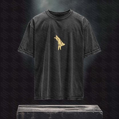 Unisex High Quality Inspired Vintage Washed 3D Direct Injection T-Shirt