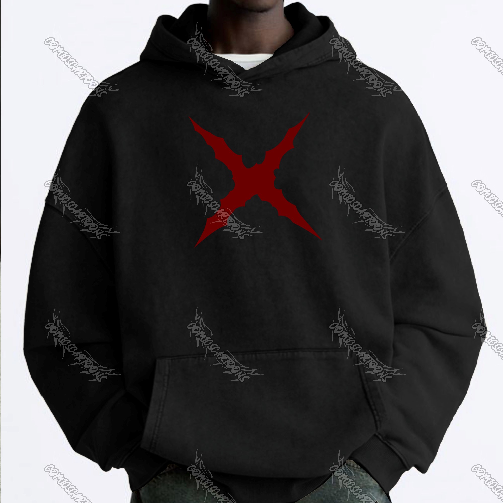 Unisex Anime Graphic Streetwear Vintage Washed Hoodie