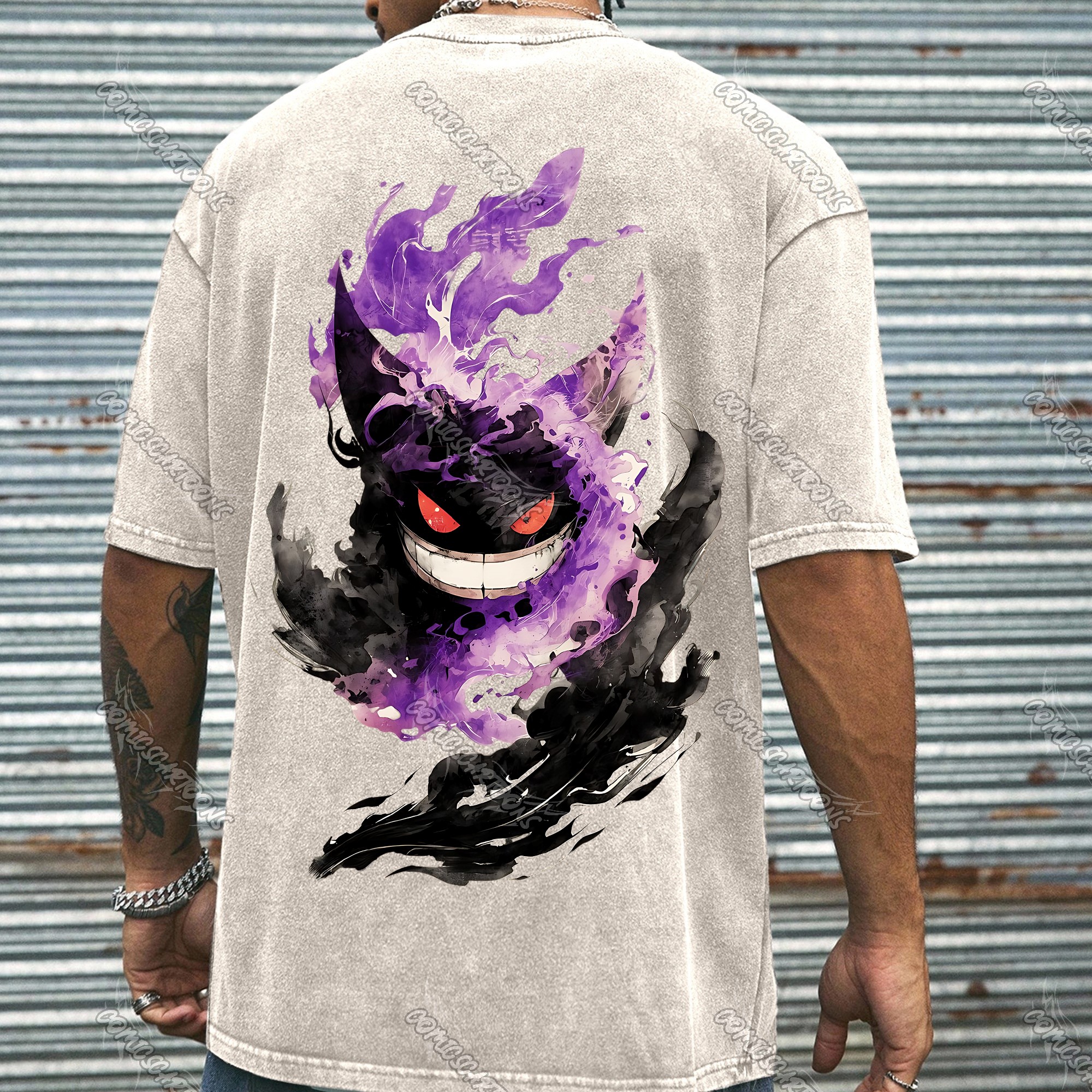 Vintage 3D Direct Inkjet Printed Washed Unisex T-Shirt