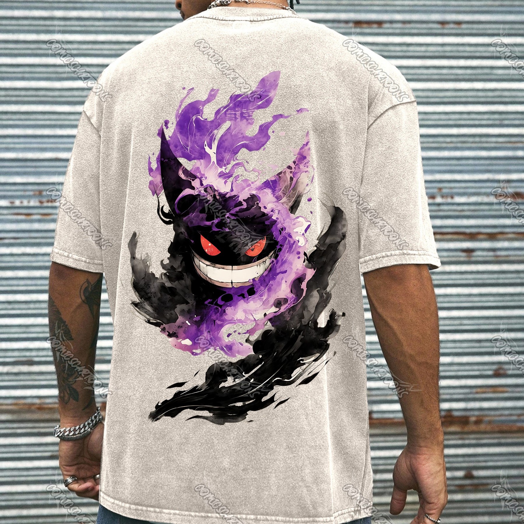 Vintage 3D Direct Inkjet Printed Washed Unisex T-Shirt