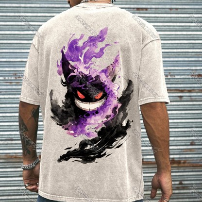 Vintage 3D Direct Inkjet Printed Washed Unisex T-Shirt