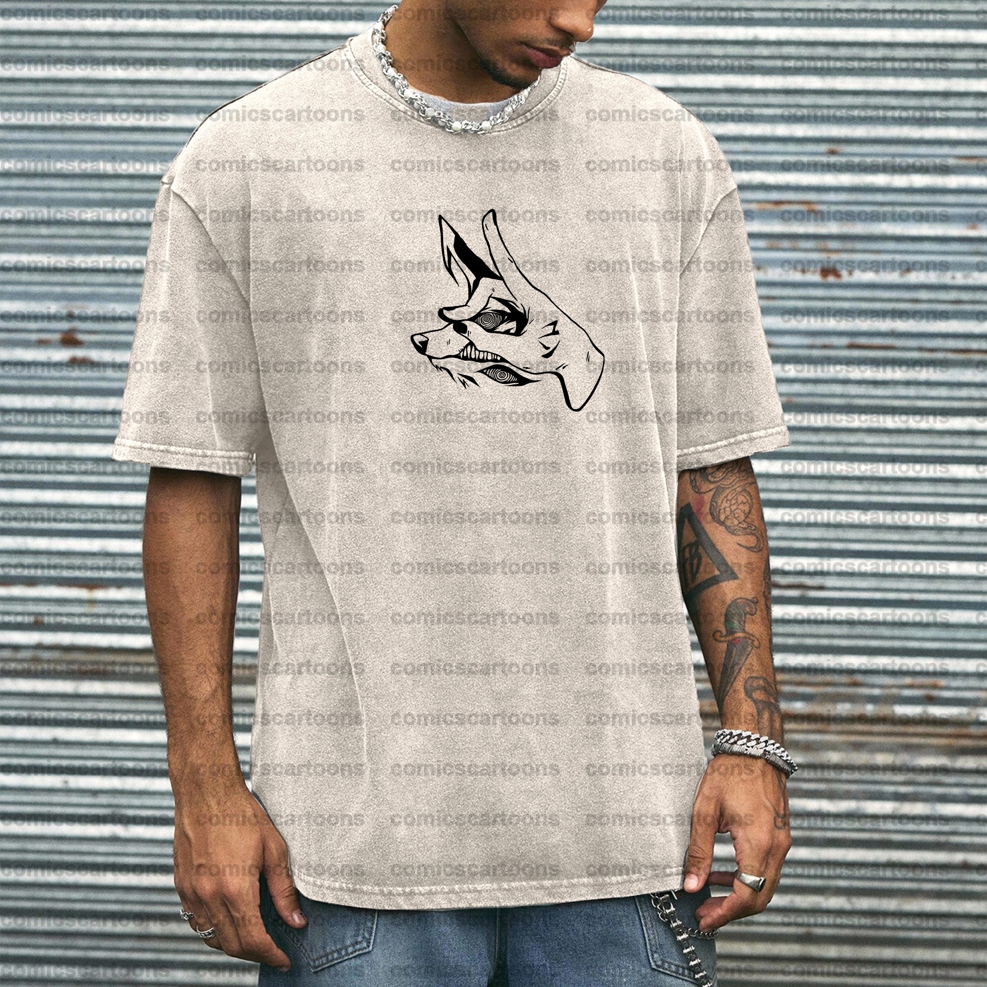 Unisex Anime Inspired Vintage Washed T-Shirt