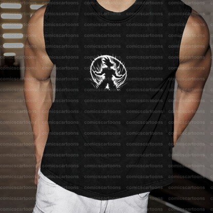 Oversized Anime Print Gym Tank Top