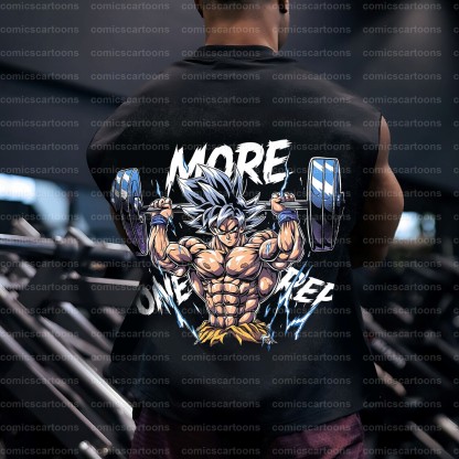 Oversized Anime Print Gym Tank Top