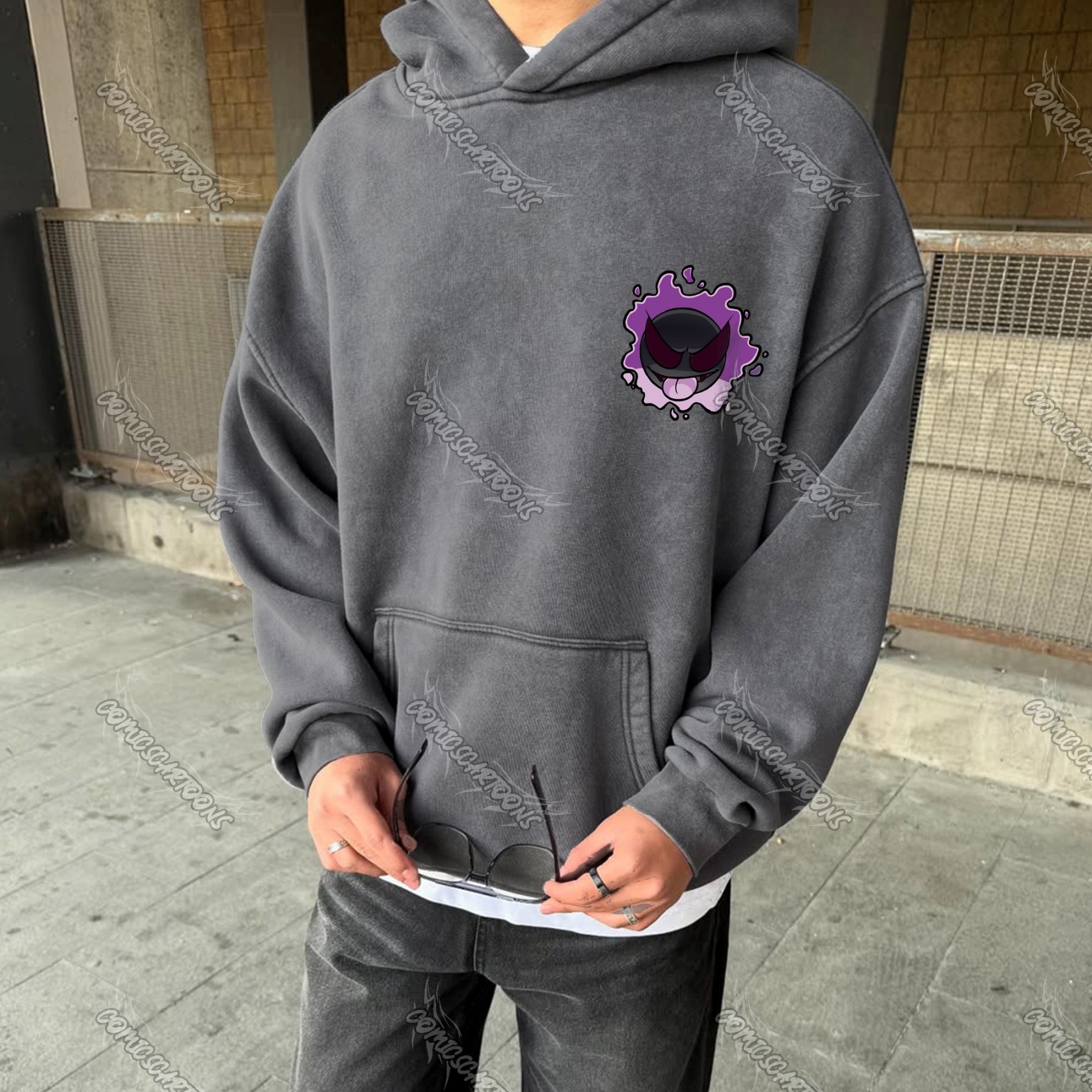 Vintage 3D Direct Inkjet Printed Washed Unisex Plush Hoodie