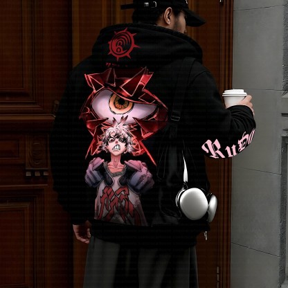 Unisex Graphic Streetwear Vintage Zipper Cardigan Plush Hoodie