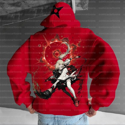 Plus Velvet Unisex Anime Graphic Streetwear Vintage Hoodie