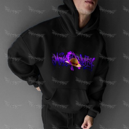 Plus Velvet Unisex Anime Graphic Streetwear Vintage Hoodie