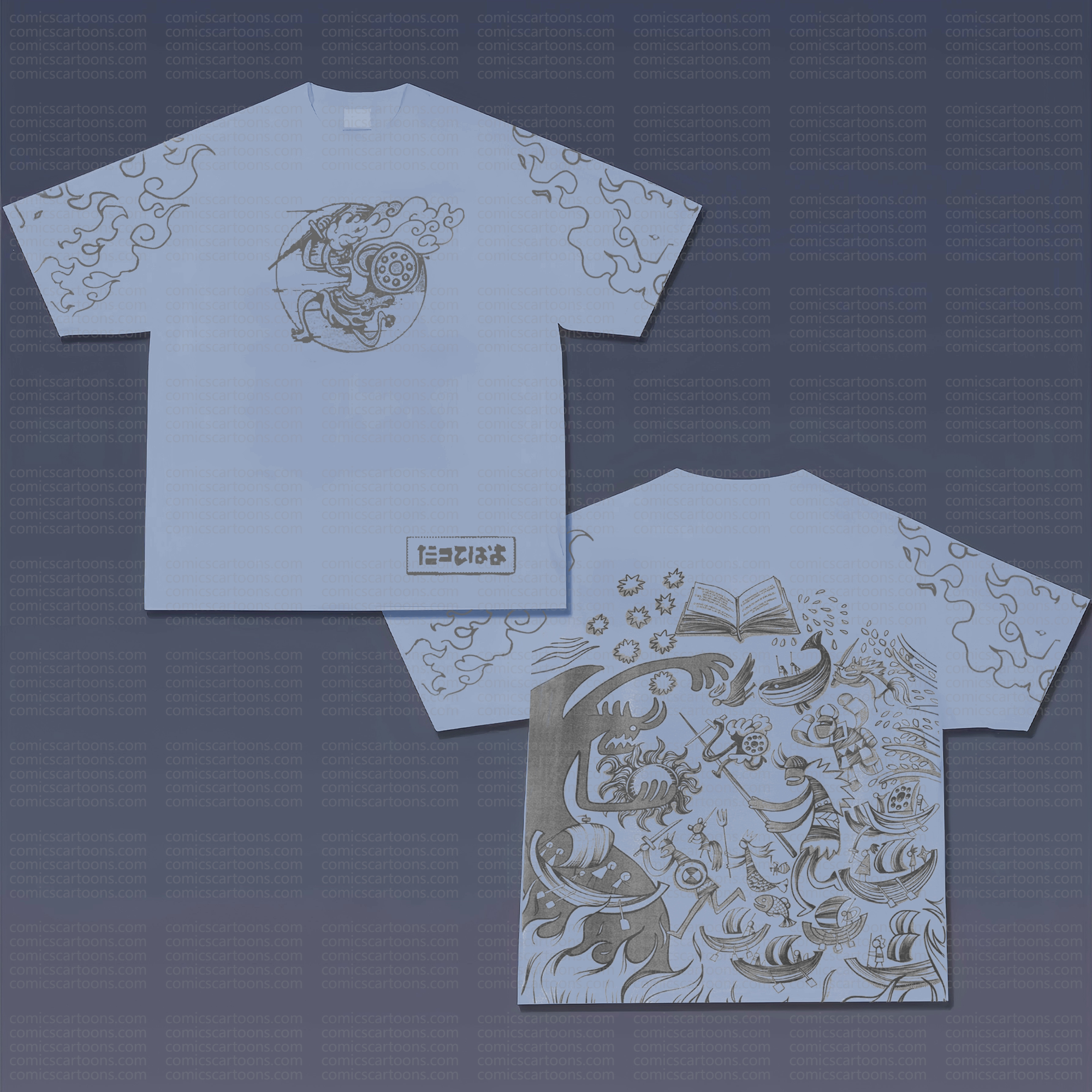 Unisex Anime Pattern Street Retro Plush Hoodie