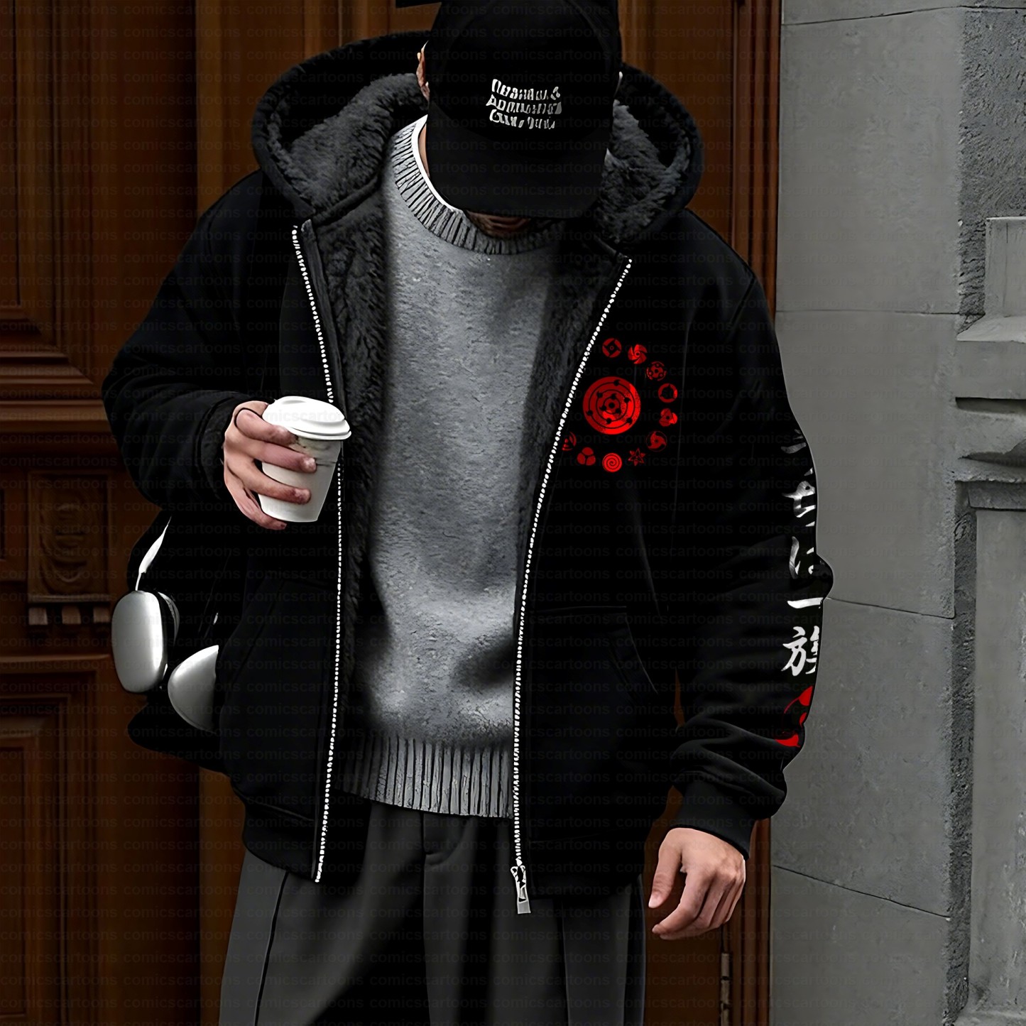 Unisex Graphic Streetwear Vintage Zipper Cardigan Plush Hoodie