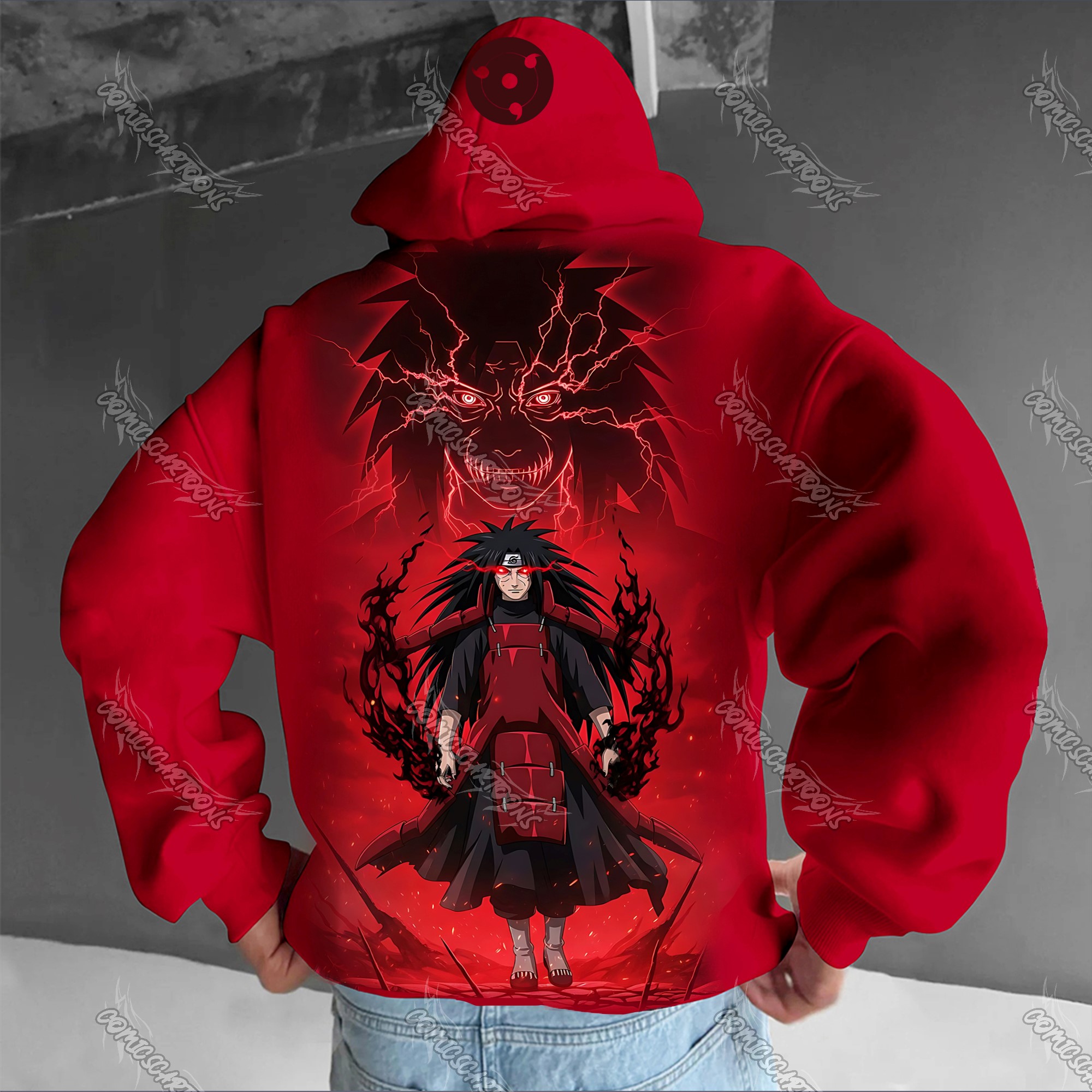 (Naruto)Plus Velvet Unisex Anime Graphic Streetwear Vintage Hoodie