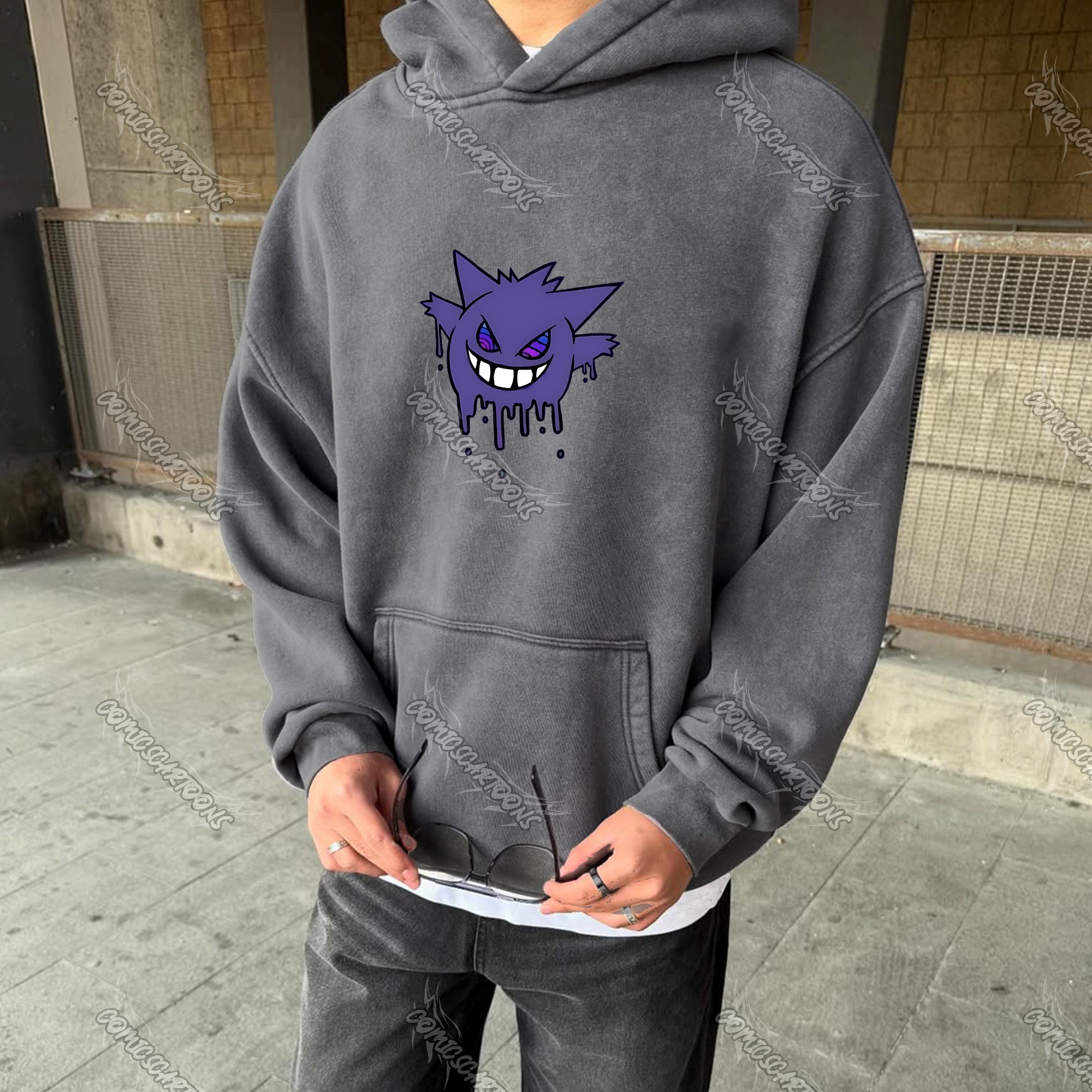 Vintage 3D Direct Inkjet Printed Washed Unisex Plush Hoodie