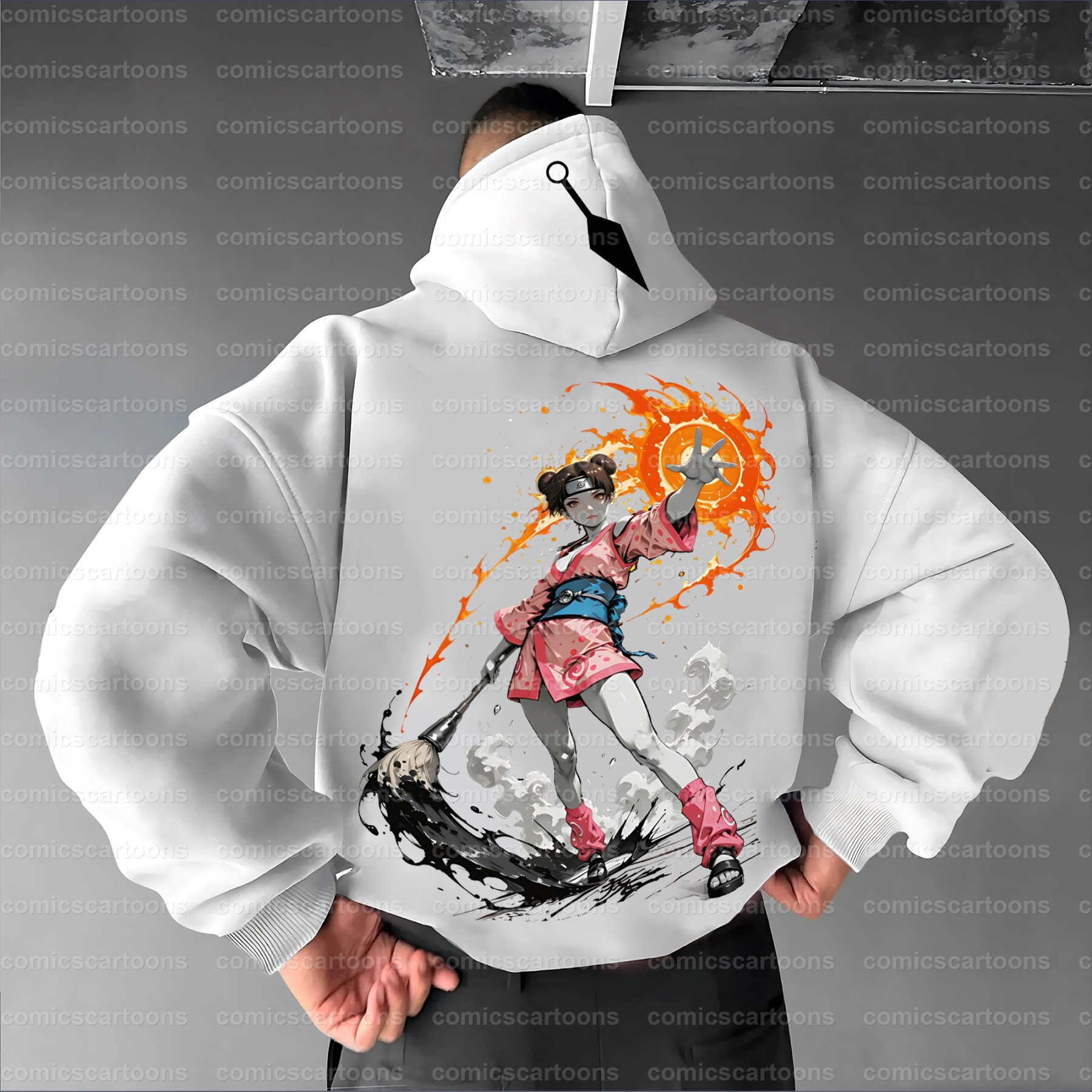 Plus Velvet Unisex Anime Graphic Streetwear Vintage Hoodie