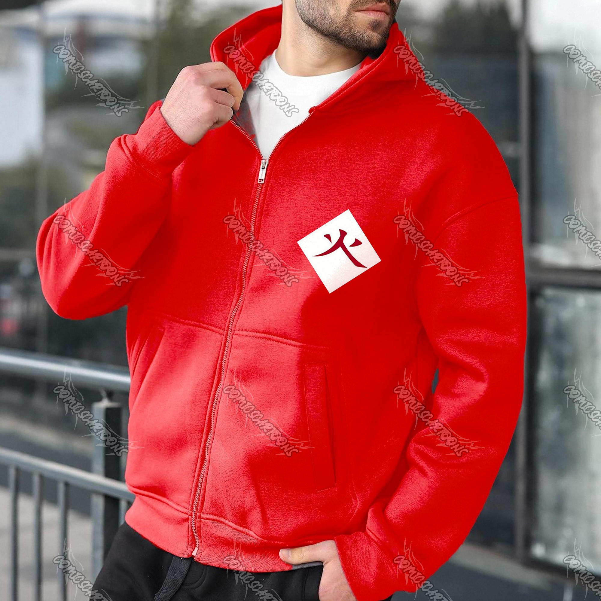 (Naruto)Unisex Graphic Streetwear Vintage Zipper Cardigan Plush Hoodie