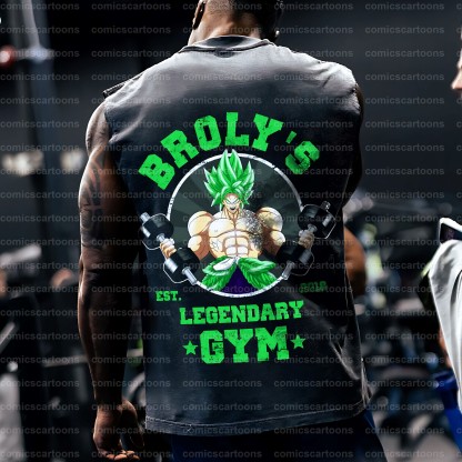 Oversized Anime Print Gym Tank Top