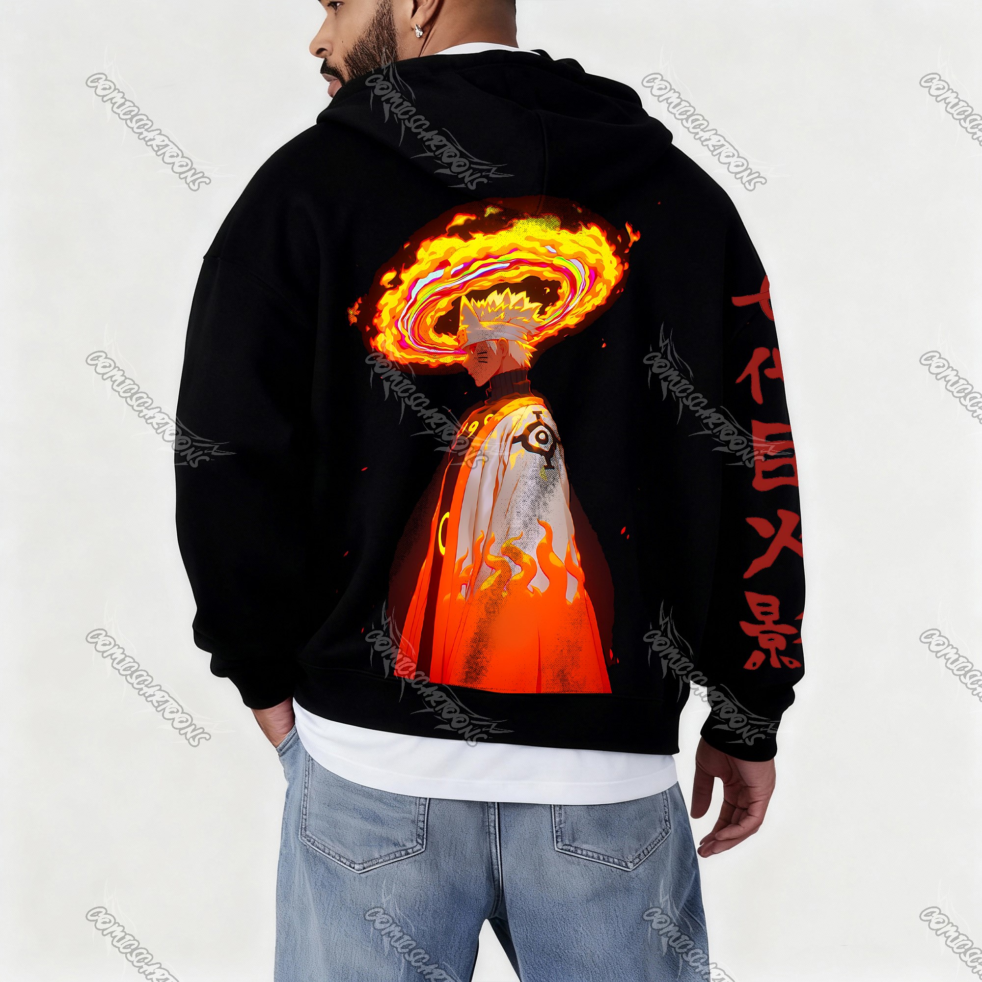 (Naruto)Unisex Graphic Streetwear Vintage Zipper Cardigan Plush Hoodie