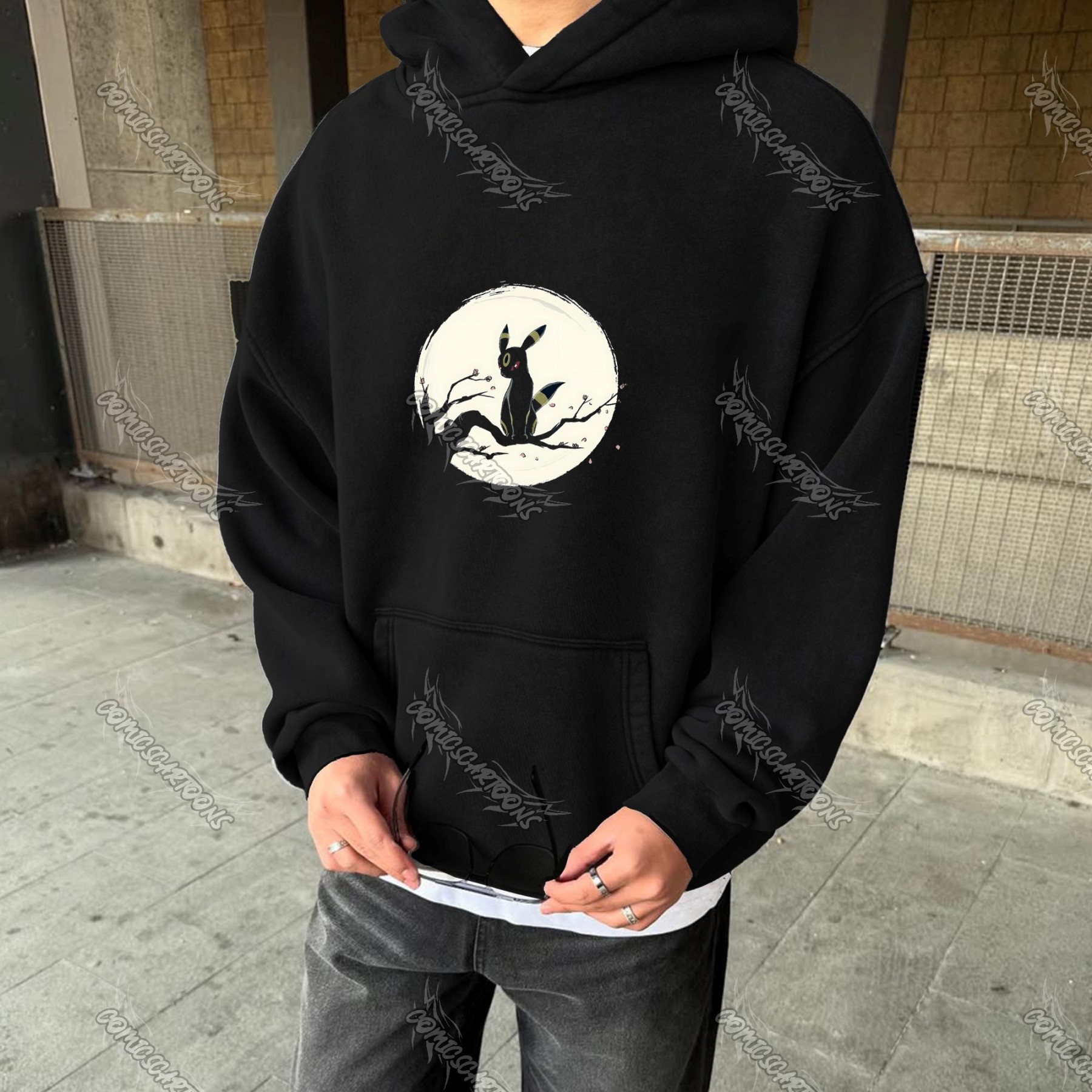 Vintage 3D Direct Inkjet Printed Washed Unisex Plush Hoodie