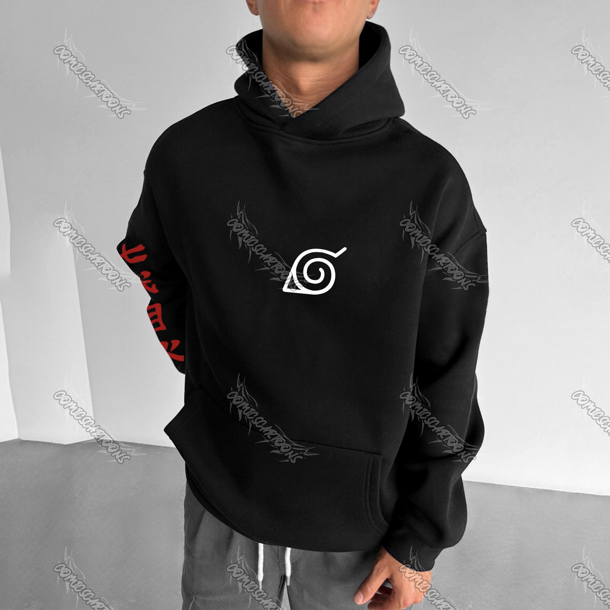 (Naruto)Plus Velvet Unisex Anime Graphic Streetwear Vintage Hoodie