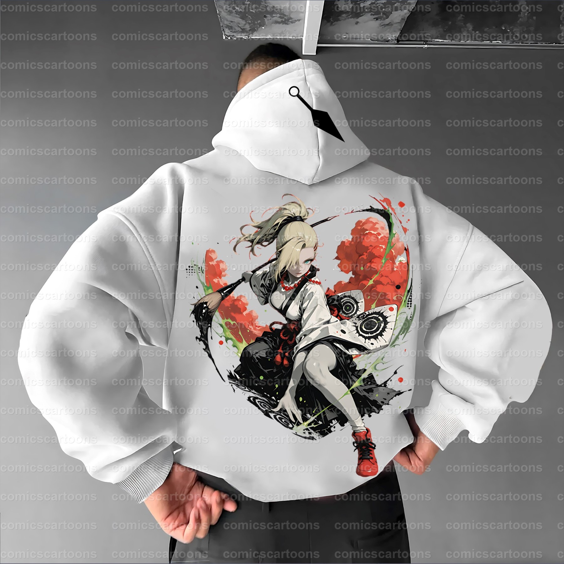 Plus Velvet Unisex Anime Graphic Streetwear Vintage Hoodie
