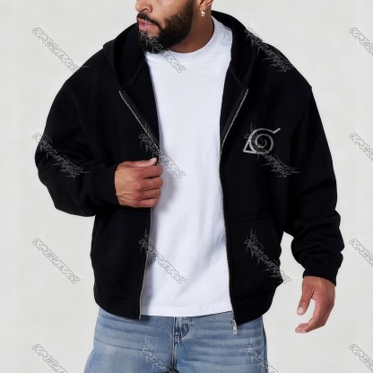 (Naruto)Unisex Graphic Streetwear Vintage Zipper Cardigan Plush Hoodie