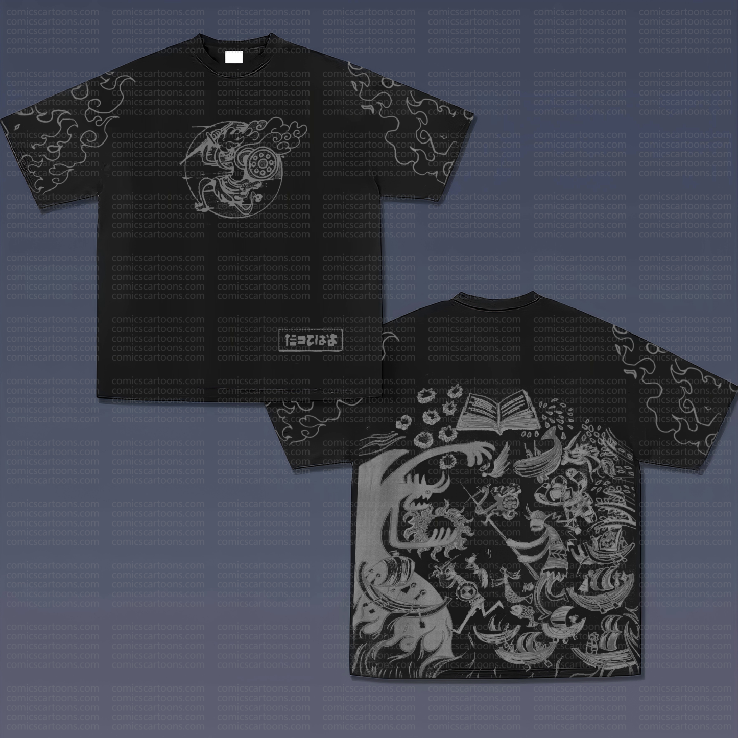 Unisex Anime Pattern Street Retro Plush Hoodie