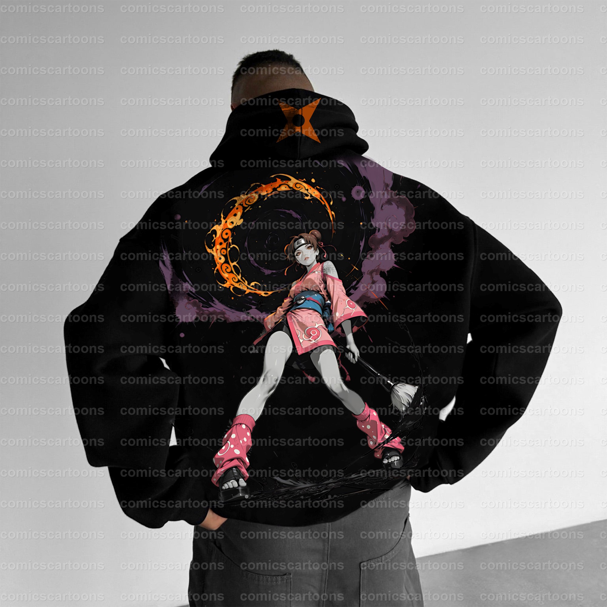 Plus Velvet Unisex Anime Graphic Streetwear Vintage Hoodie