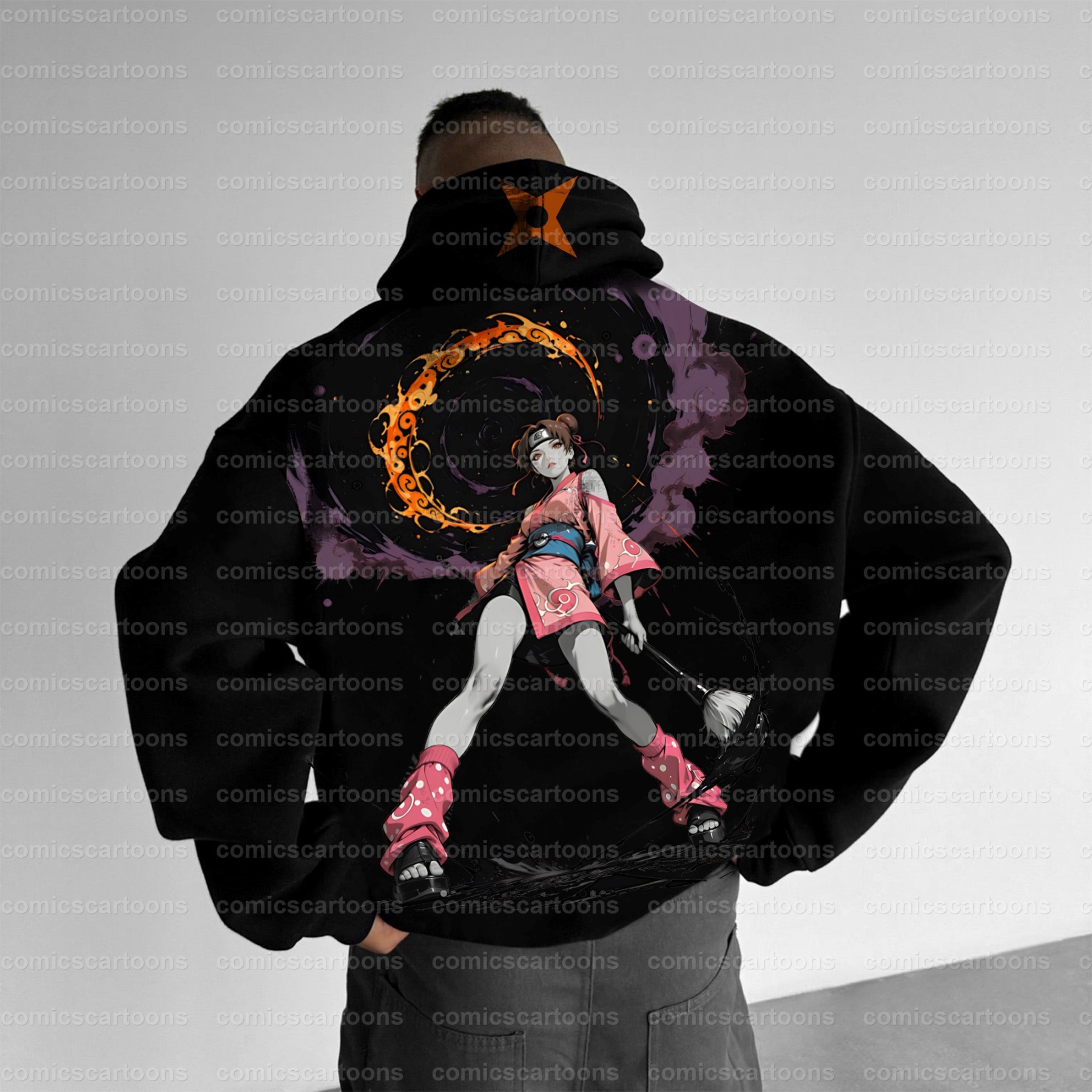 Plus Velvet Unisex Anime Graphic Streetwear Vintage Hoodie