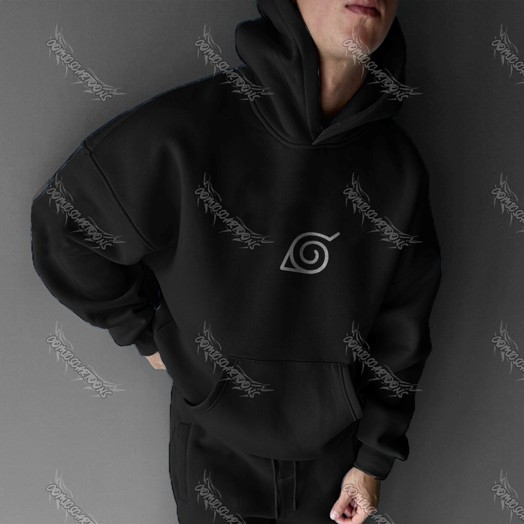 (Naruto)Plus Velvet Unisex Anime Graphic Streetwear Vintage Hoodie