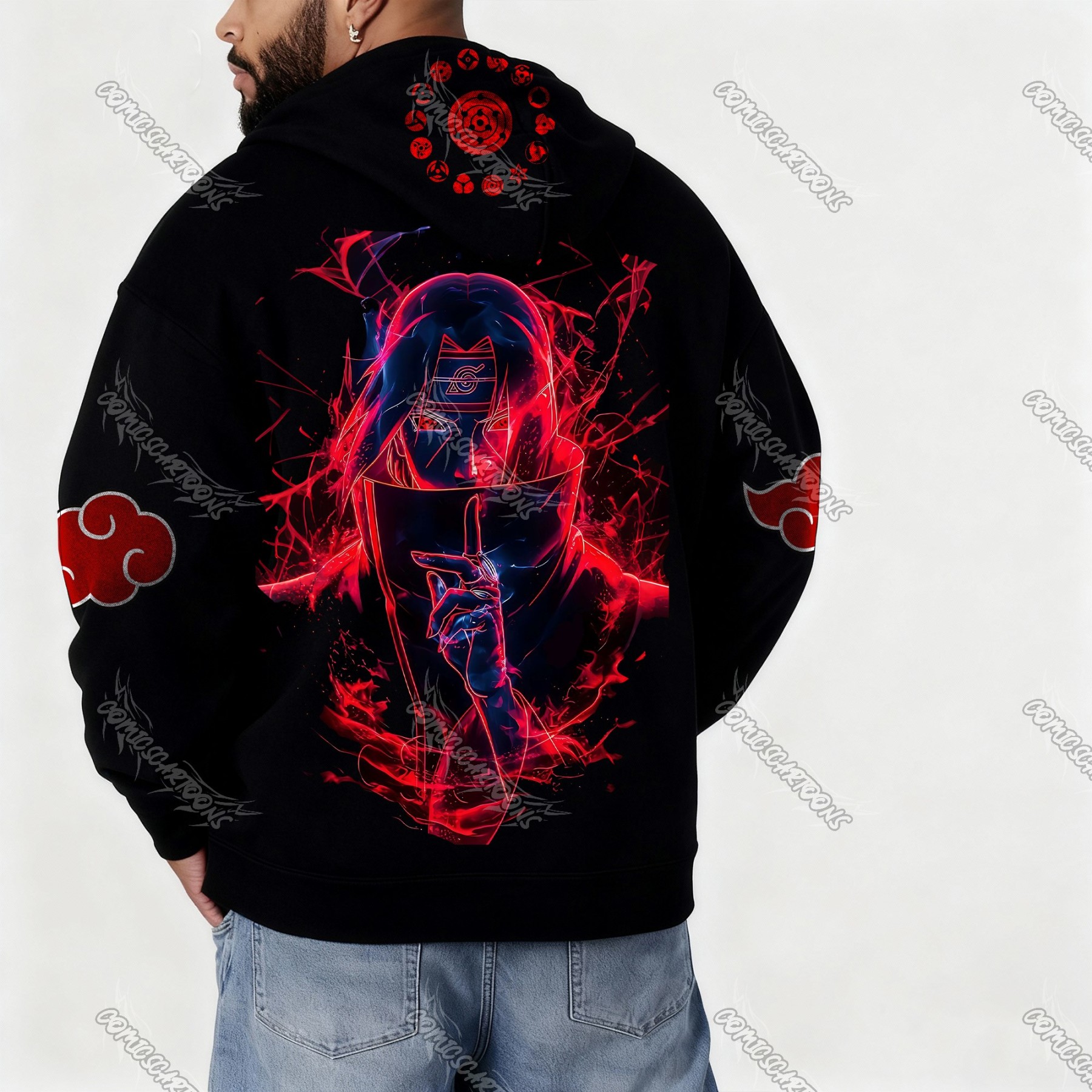 Unisex Graphic Streetwear Vintage Zipper Cardigan Plush Hoodie