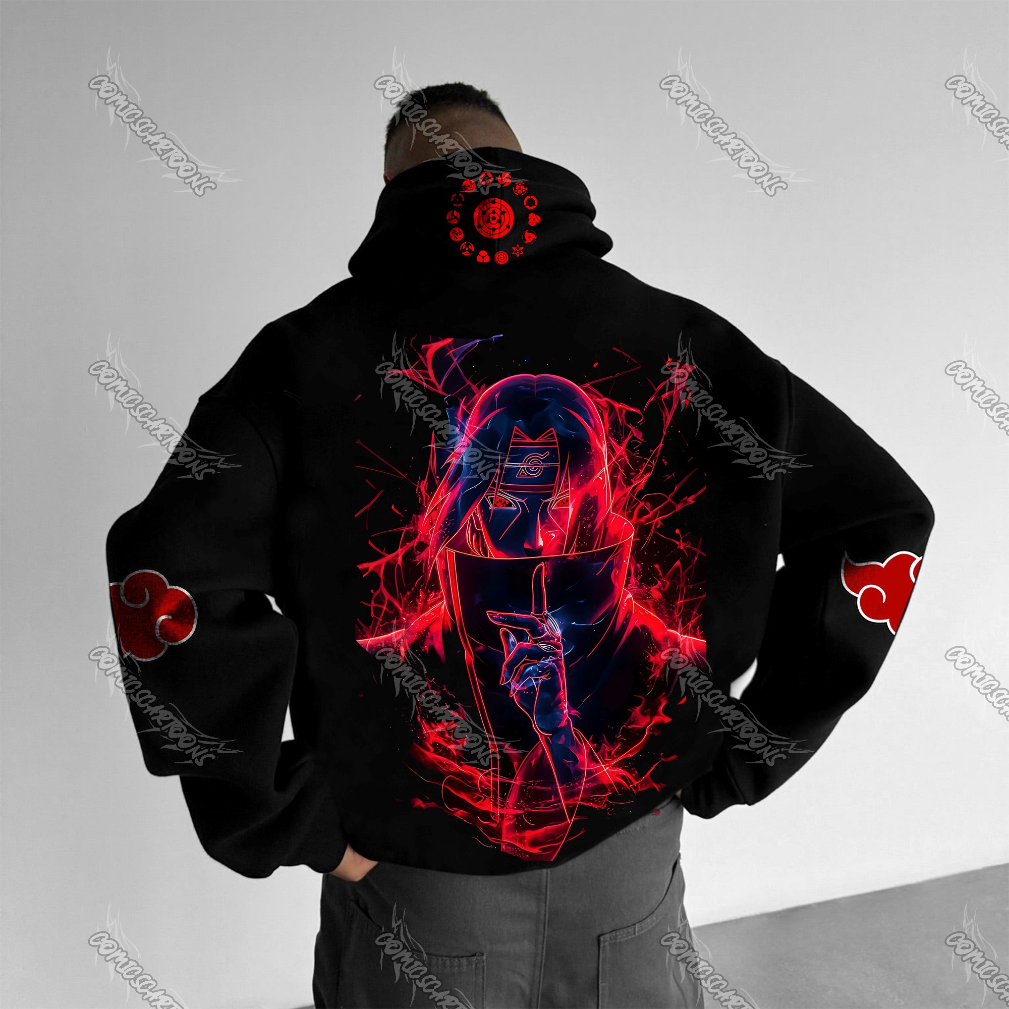 (Naruto)Plus Velvet Unisex Anime Graphic Streetwear Vintage Hoodie