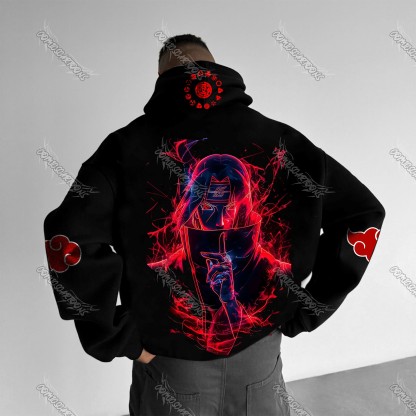 (Naruto)Plus Velvet Unisex Anime Graphic Streetwear Vintage Hoodie