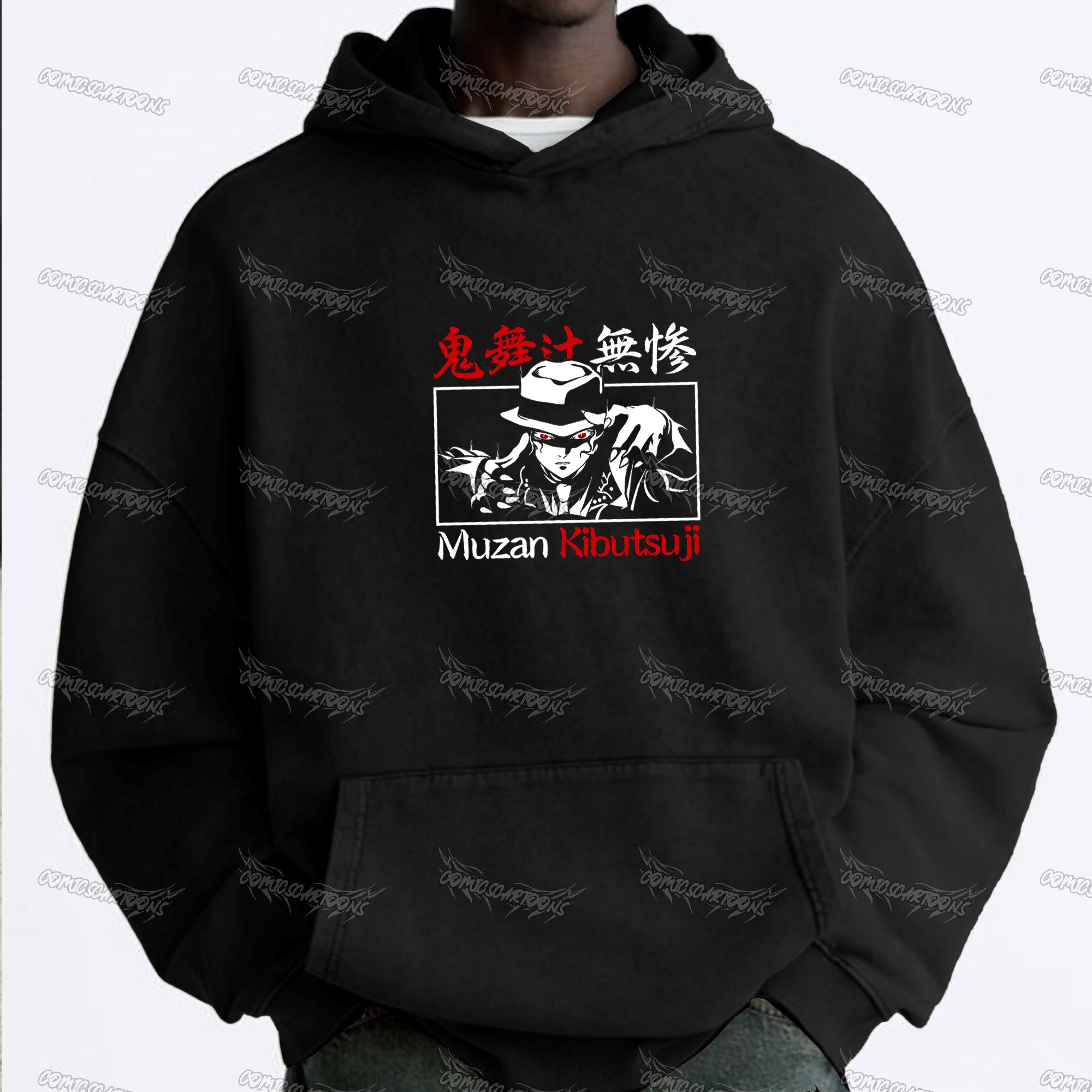 Unisex Anime Graphic Water wash Streetwear Vintage Hoodie