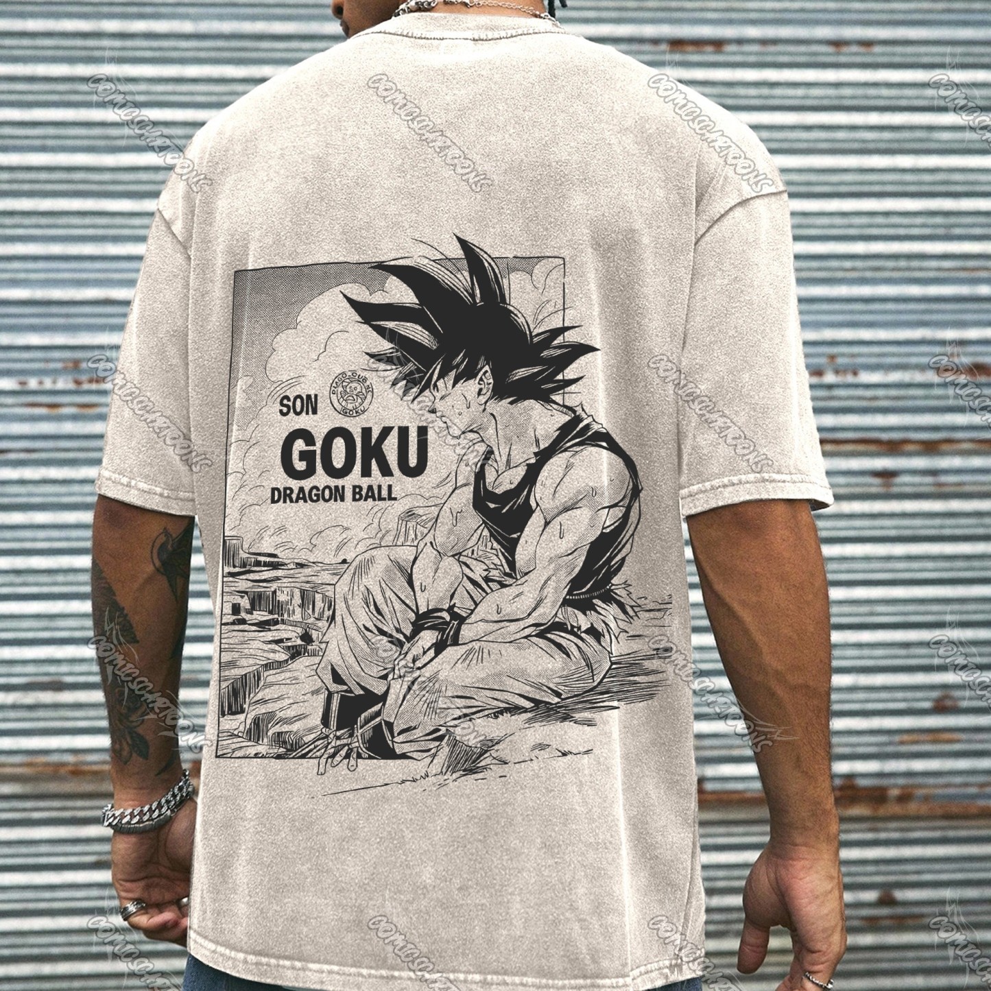 Unisex Anime Inspired Vintage Washed T-Shirt