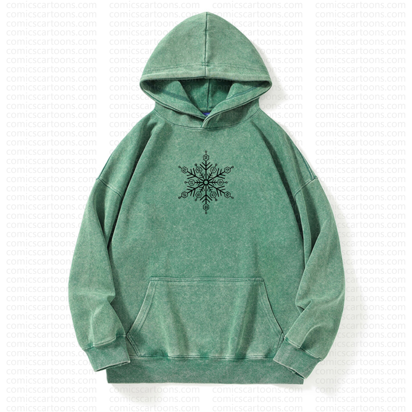 Unisex Anime Graphic Streetwear Vintage Washed Hoodie