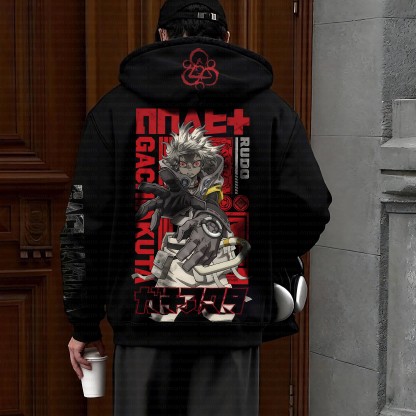 Unisex Graphic Streetwear Vintage Zipper Cardigan Plush Hoodie