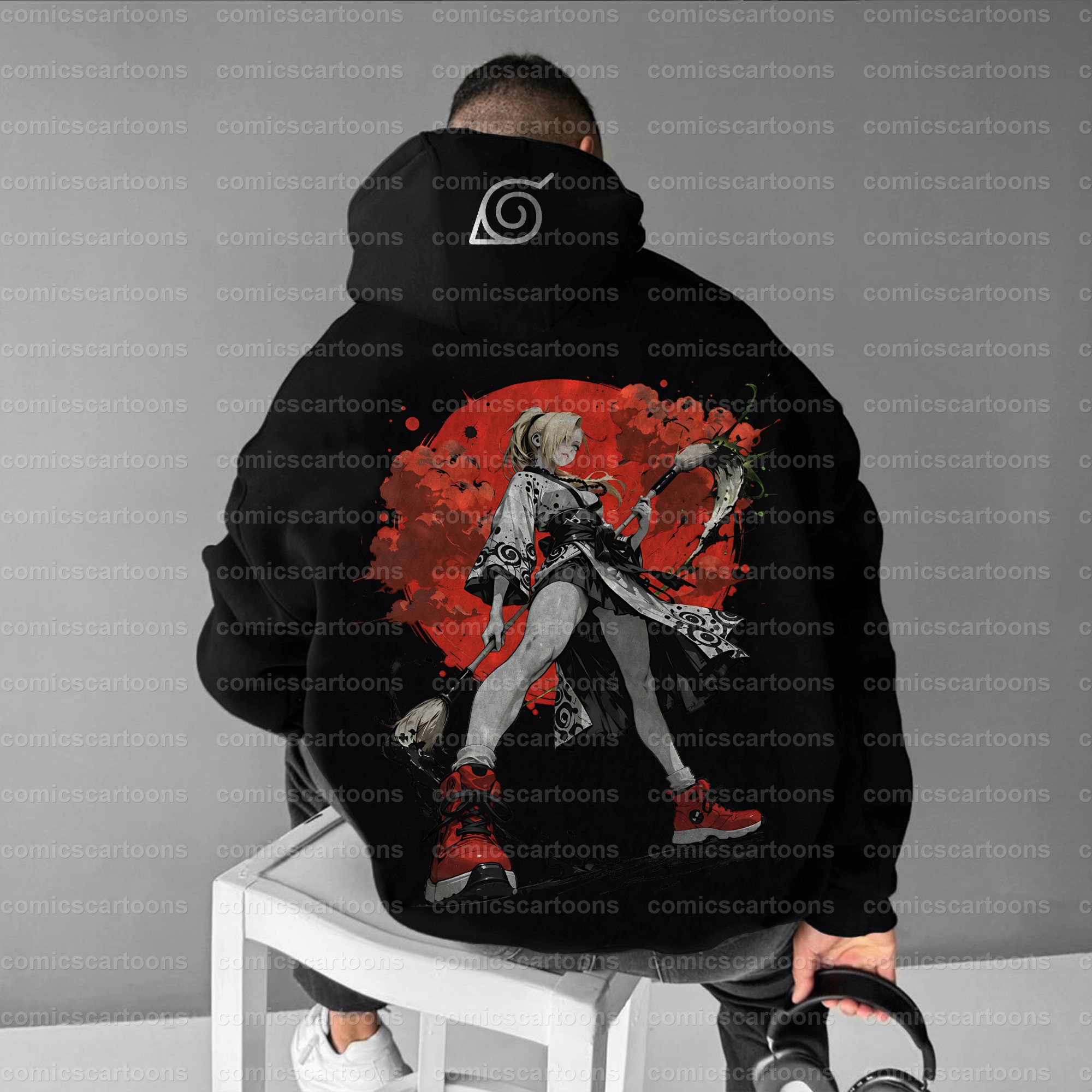 Plus Velvet Unisex Anime Graphic Streetwear Vintage Hoodie