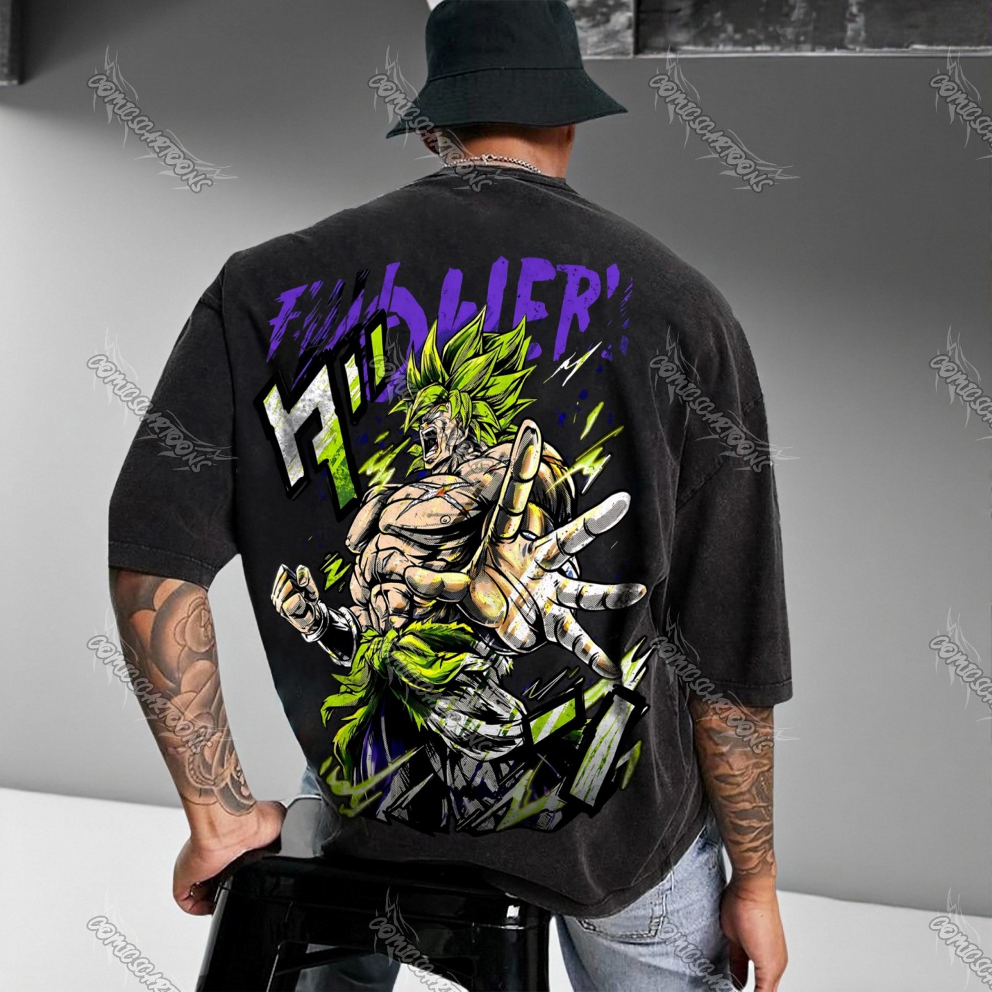 Unisex Anime Inspired Vintage Washed T-Shirt