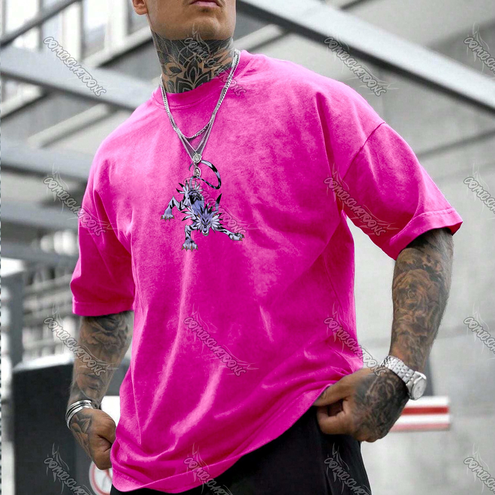 Vintage 3D Direct Inkjet Printed Washed Unisex T-Shirt