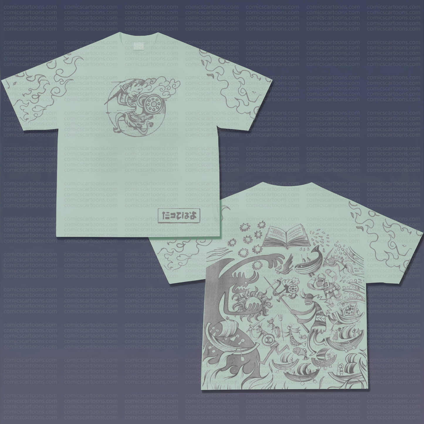 Unisex Anime Pattern Street Retro Plush Hoodie