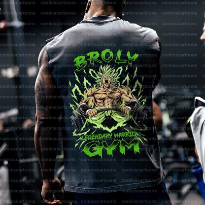 Oversized Anime Print Gym Tank Top