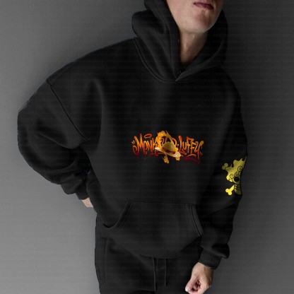 Plus Velvet Unisex Anime Graphic Streetwear Vintage Hoodie