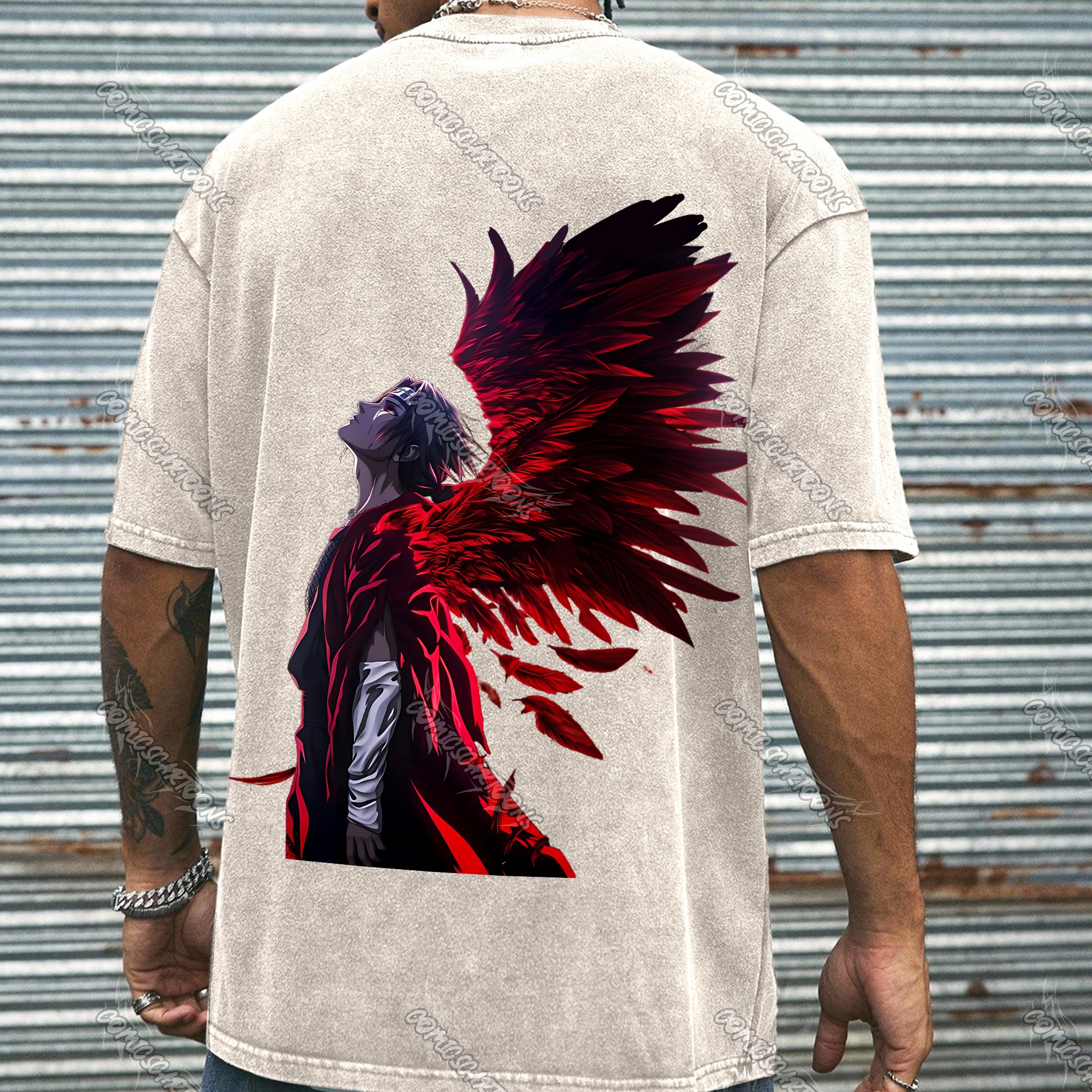 Vintage 3D Direct Inkjet Printed Washed Unisex T-Shirt