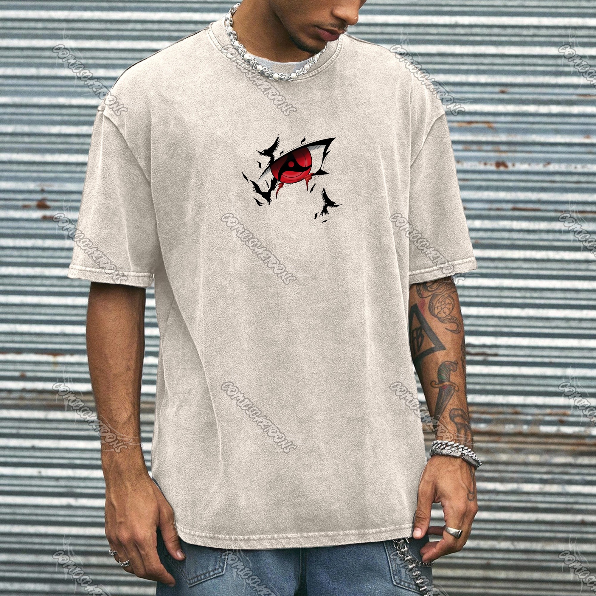 Vintage 3D Direct Inkjet Printed Washed Unisex T-Shirt