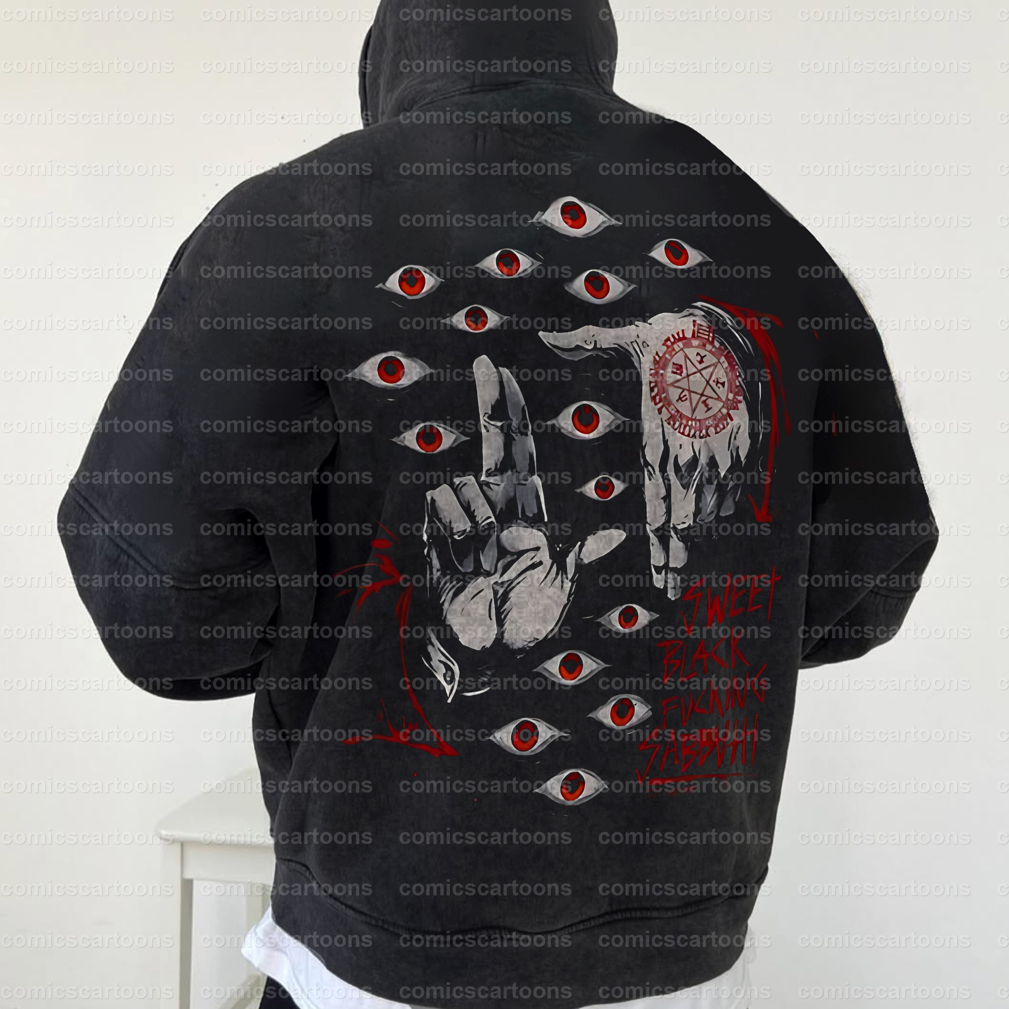 Vintage 3D Direct Inkjet Printed Washed Unisex Plush Hoodie