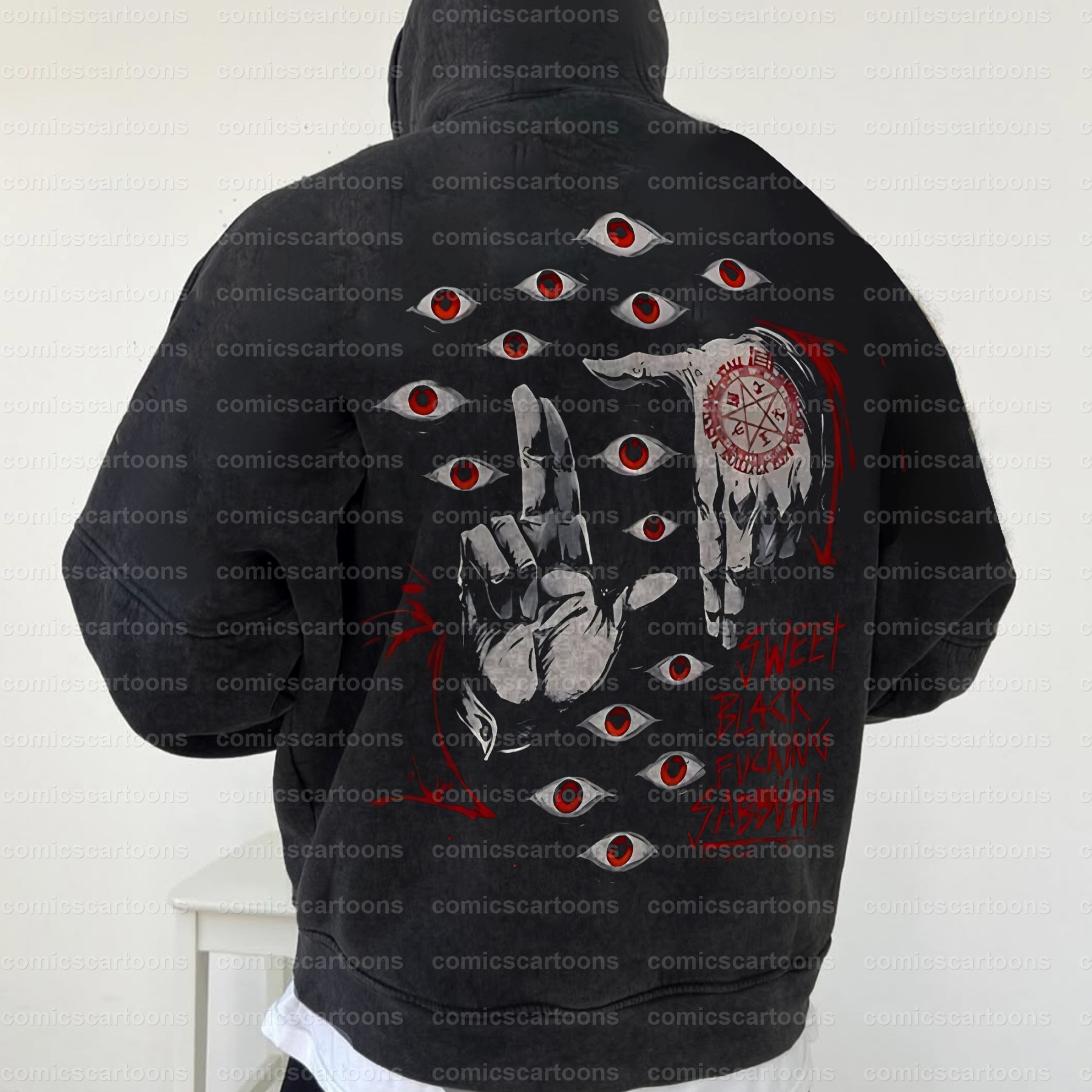 Vintage 3D Direct Inkjet Printed Washed Unisex Plush Hoodie