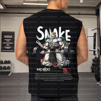 Oversized Anime Print Gym Tank Top